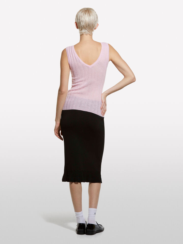 Débardeur en tricot rose pastel - hauts pour femme - Rose | Sisley image number 2